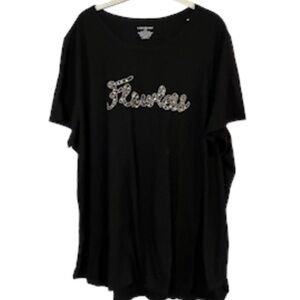 Lane Bryant Top Women 26 Black Sequin Whimsygoth Neutral Summer Beach Goth Punk